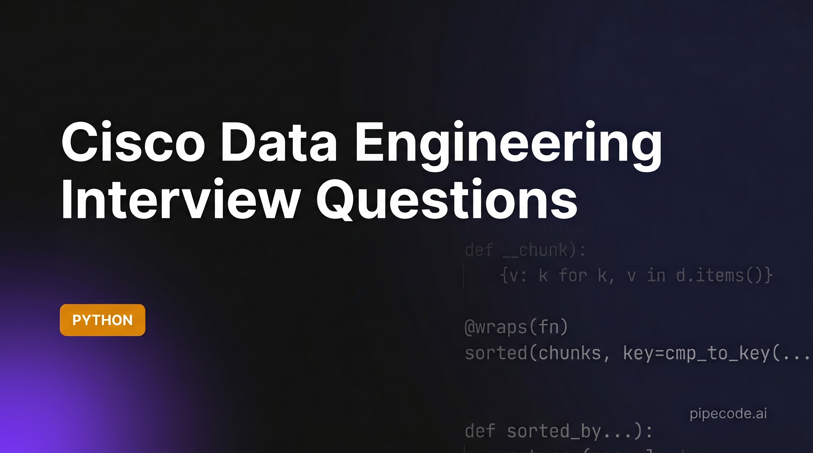 Cisco Data Engineering Interview Questions