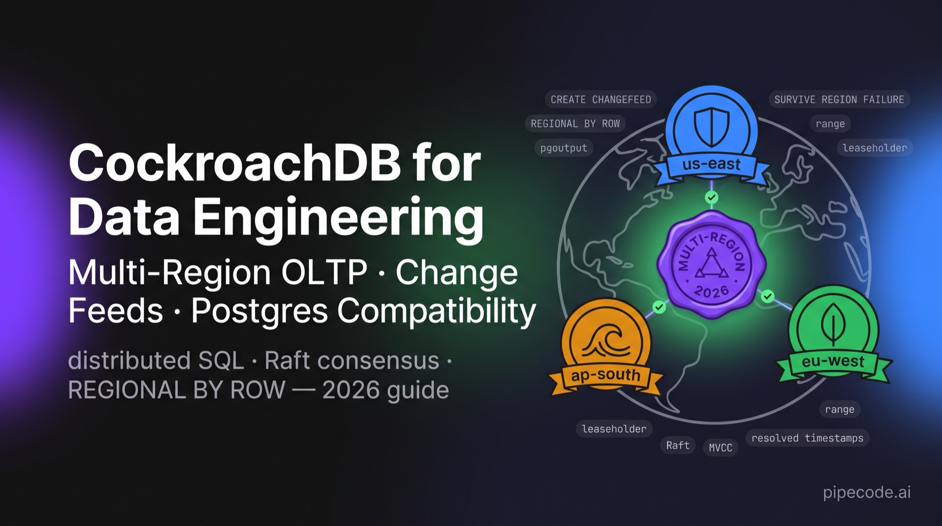 CockroachDB for Data Engineering: Multi-Region OLTP, Change Feeds & Postgres Compatibility