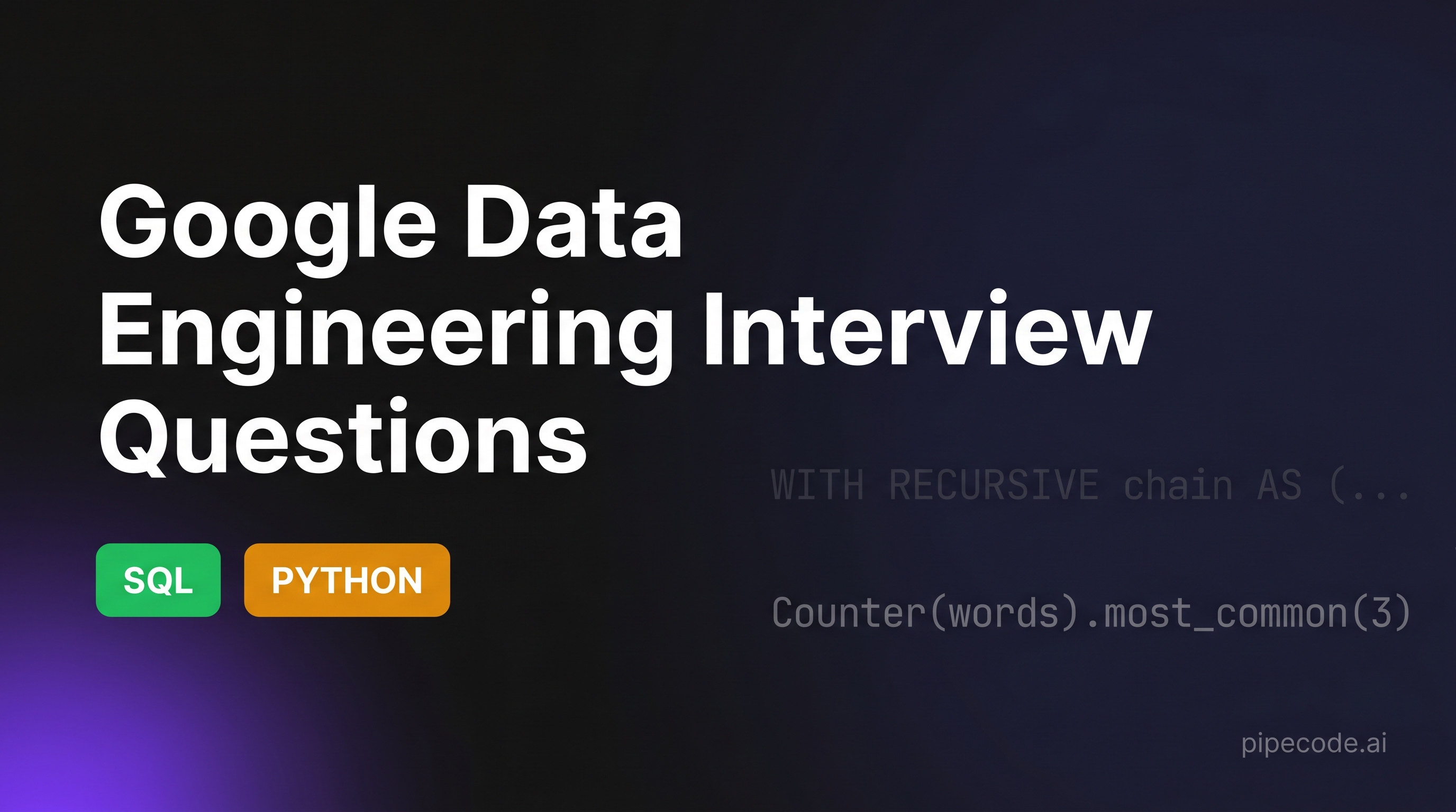 Google Data Engineering Interview Questions & Prep