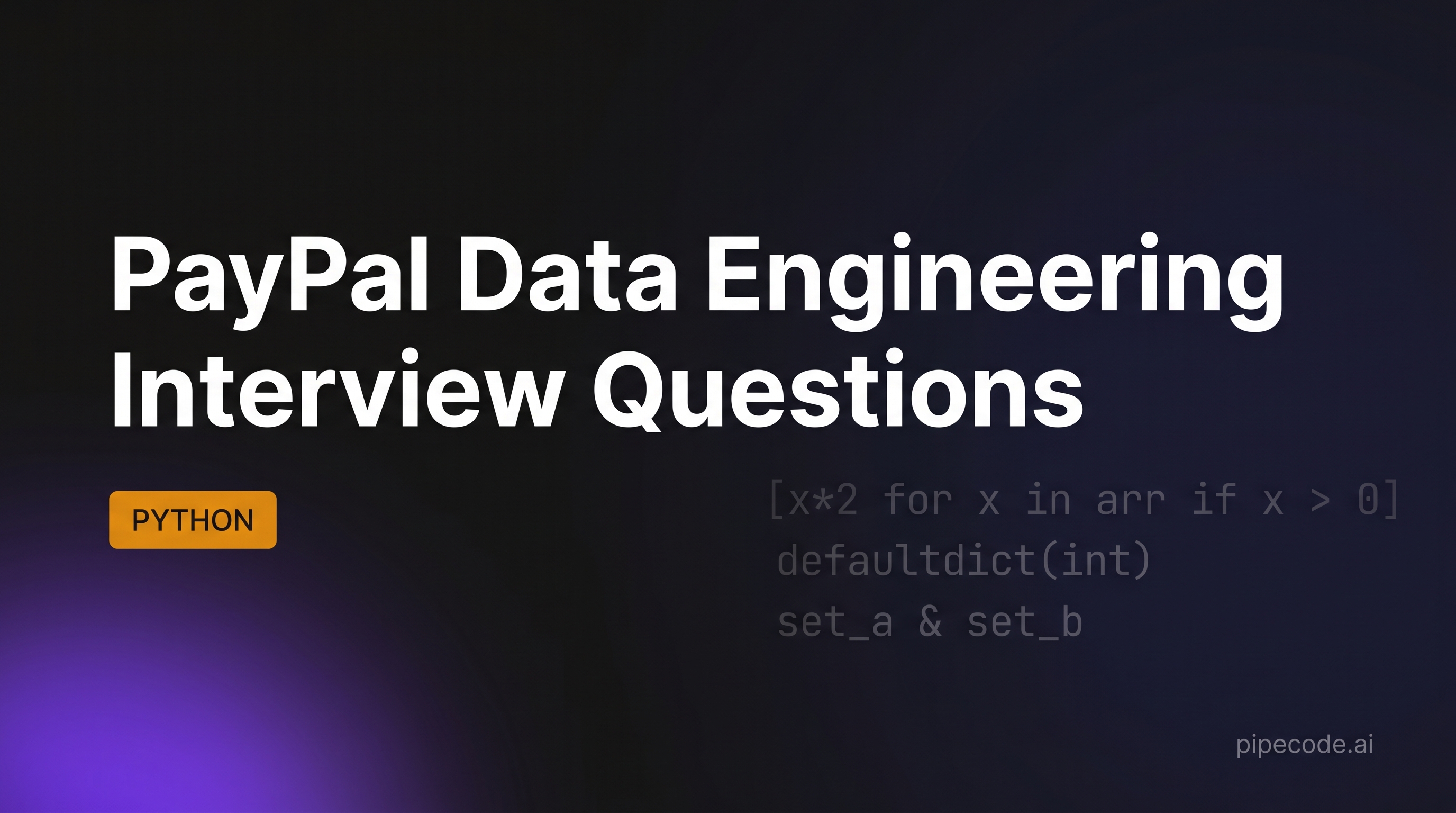 PayPal Data Engineering Interview Questions