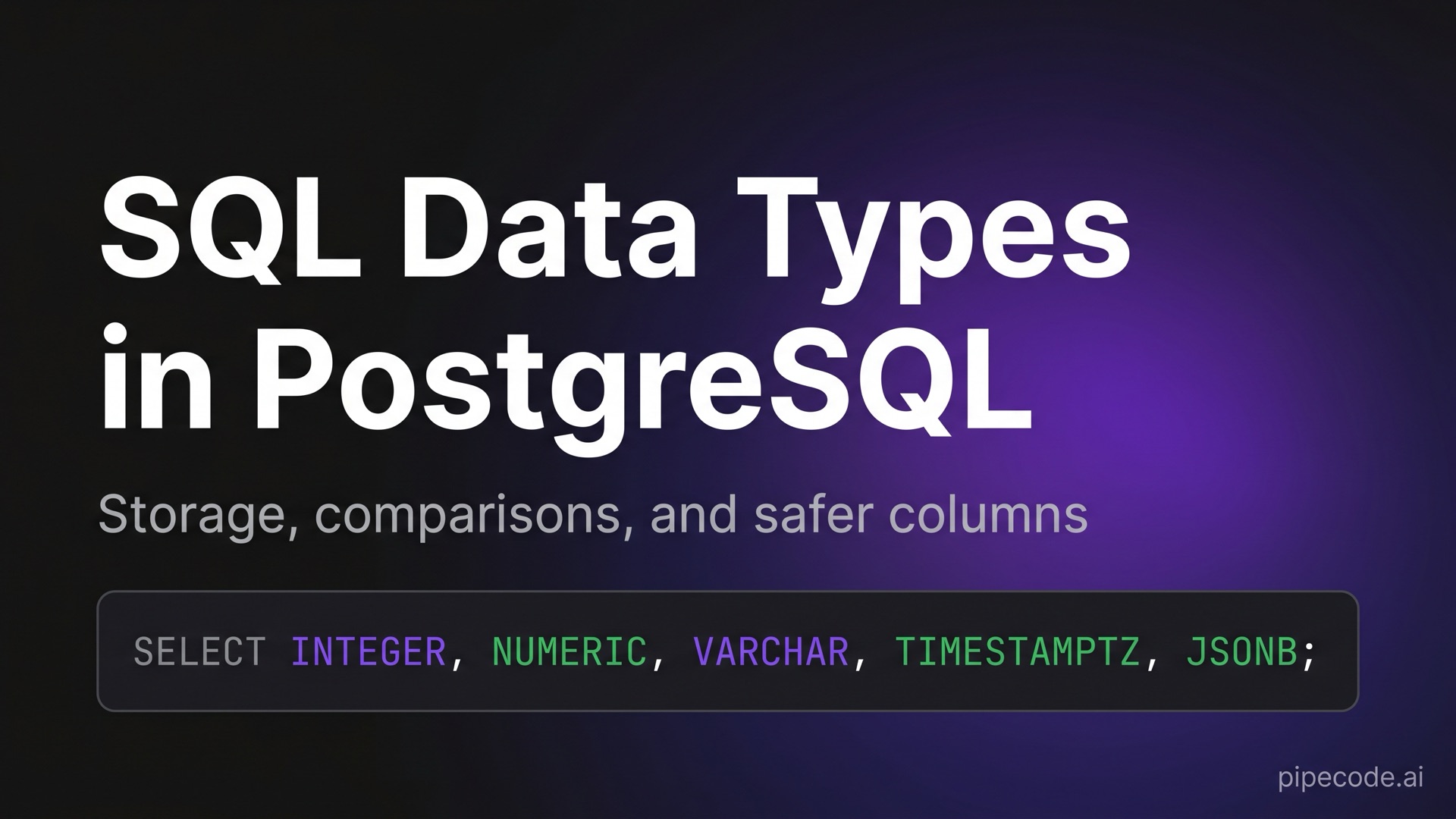 PostgreSQL SQL Data Types: Practical Column-Type Guide