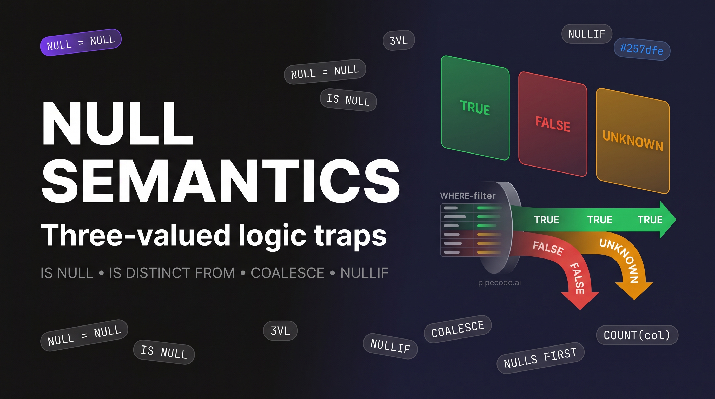 SQL NULL Semantics & Three-Valued Logic: The Traps That Break Every Report