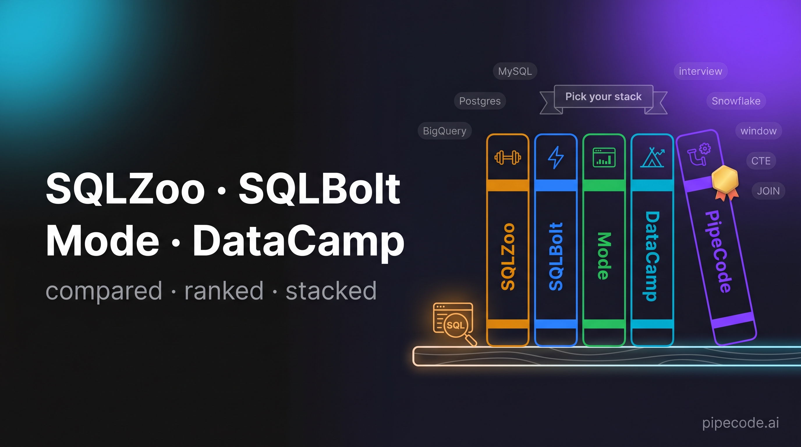 SQLZoo, SQLBolt, Mode SQL Tutorial & DataCamp SQL Compared: Which Platform Wins?