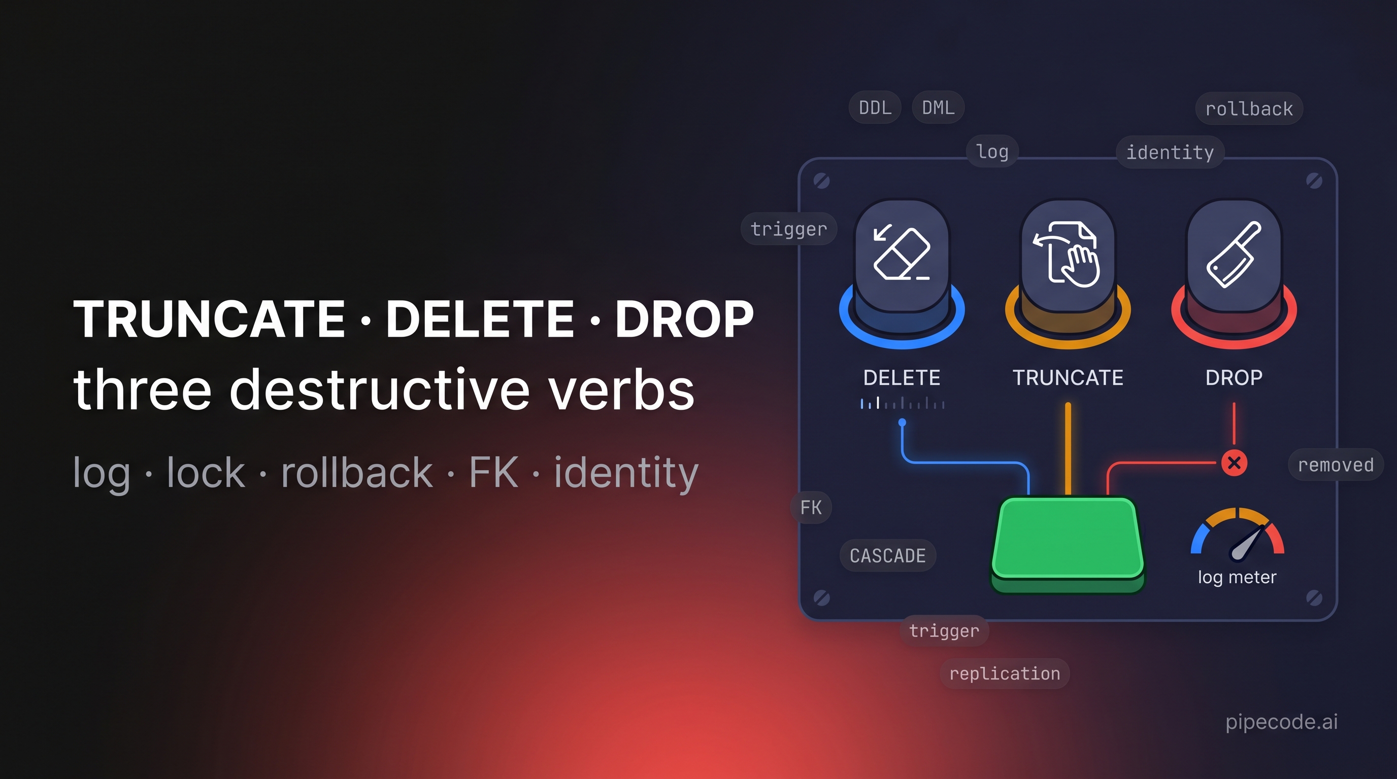 TRUNCATE vs DELETE vs DROP in SQL: Behavior, Performance, Replication & Rollback